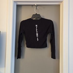 Windsor Black Long Sleeve Crop Top